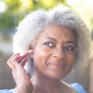A senior black couple lifestyle image at home